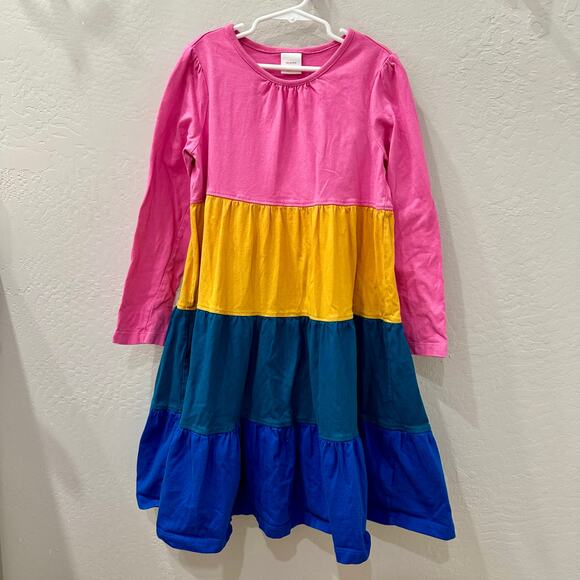 Hanna Andersson Colorblock Twirl Power Long Sleeve Dress - Picture 1 of 8